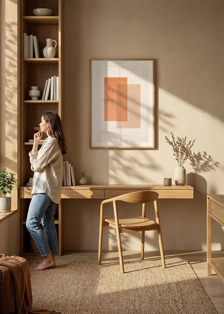 Soft earth tones in perfect harmony create a calm expression.-12