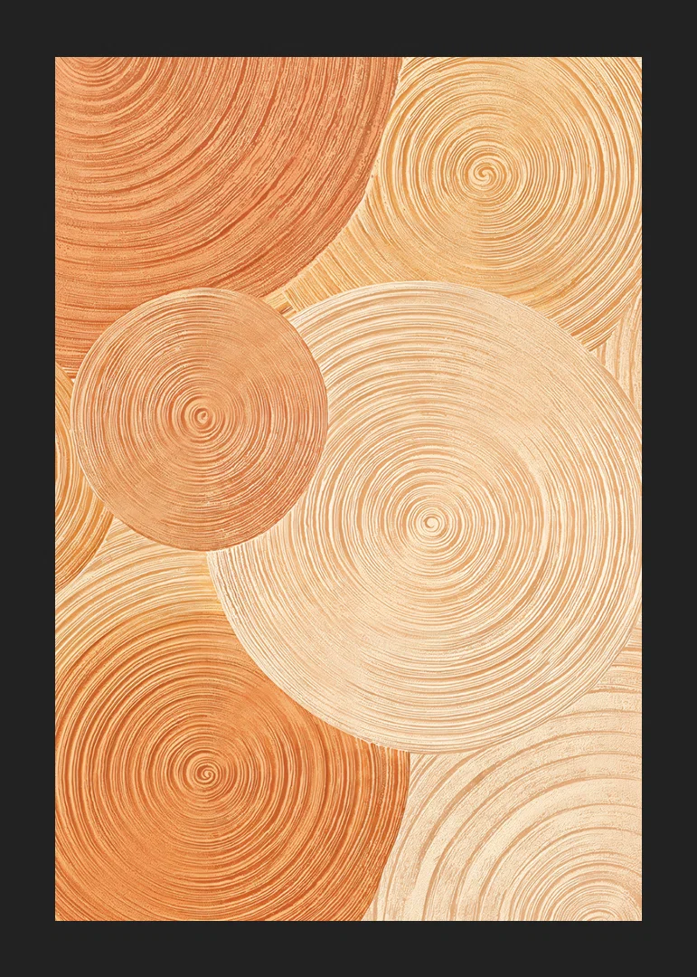 Soft circles in earthy tones create calm and harmony.-12
