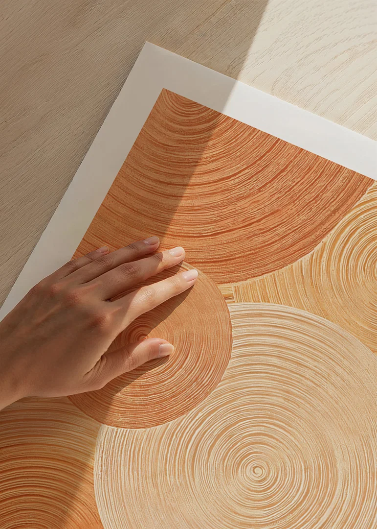 Soft circles in earthy tones create calm and harmony.-12