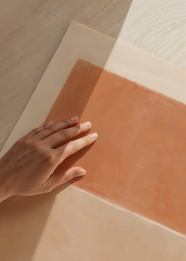 To myke rektangler i varme, jordnære toner.-12