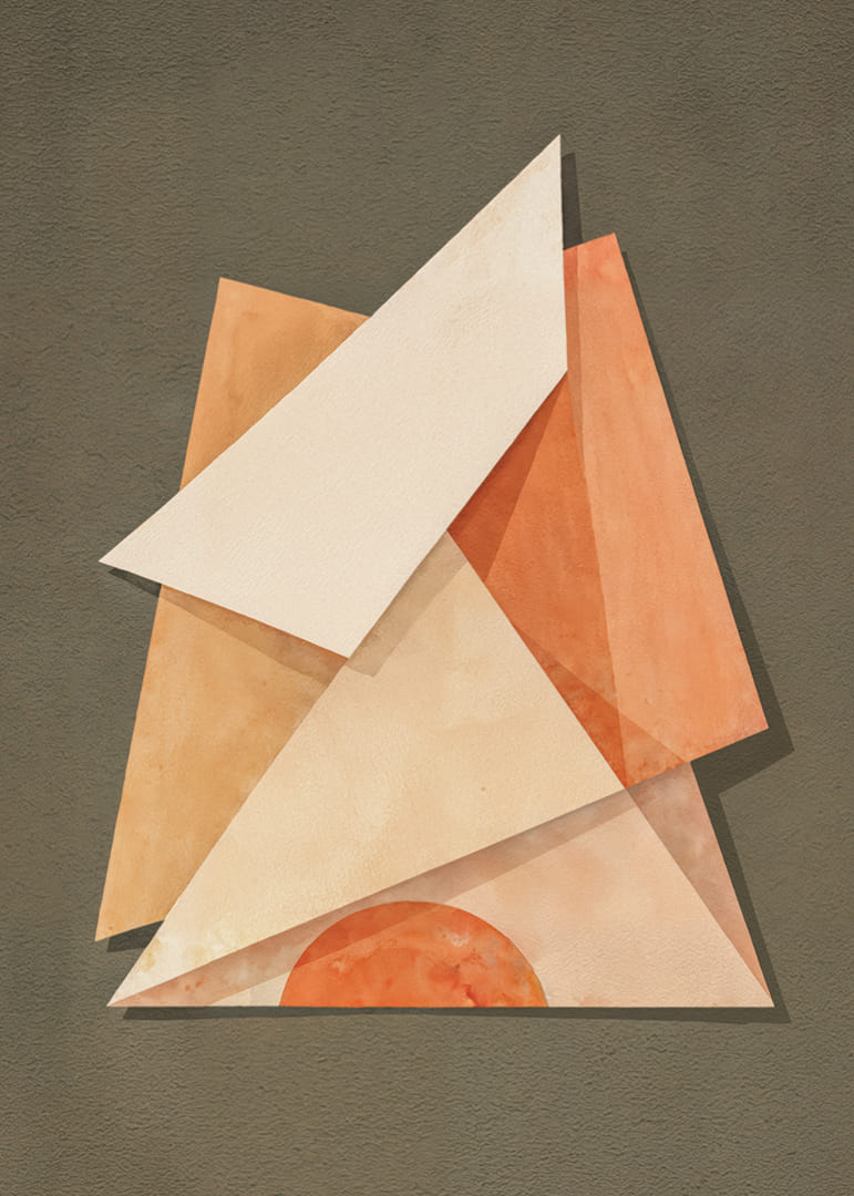 Gentle geometric shapes in earthy shades create harmony.-12