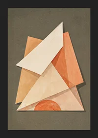 Gentle geometric shapes in earthy shades create harmony.-5