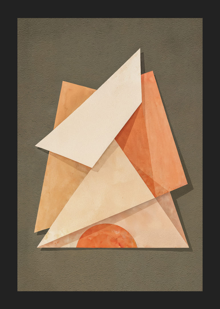 Gentle geometric shapes in earthy shades create harmony.-12