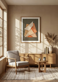 Gentle geometric shapes in earthy shades create harmony.-8