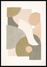 Bløde geometriske former i harmoniske jordfarver.-6