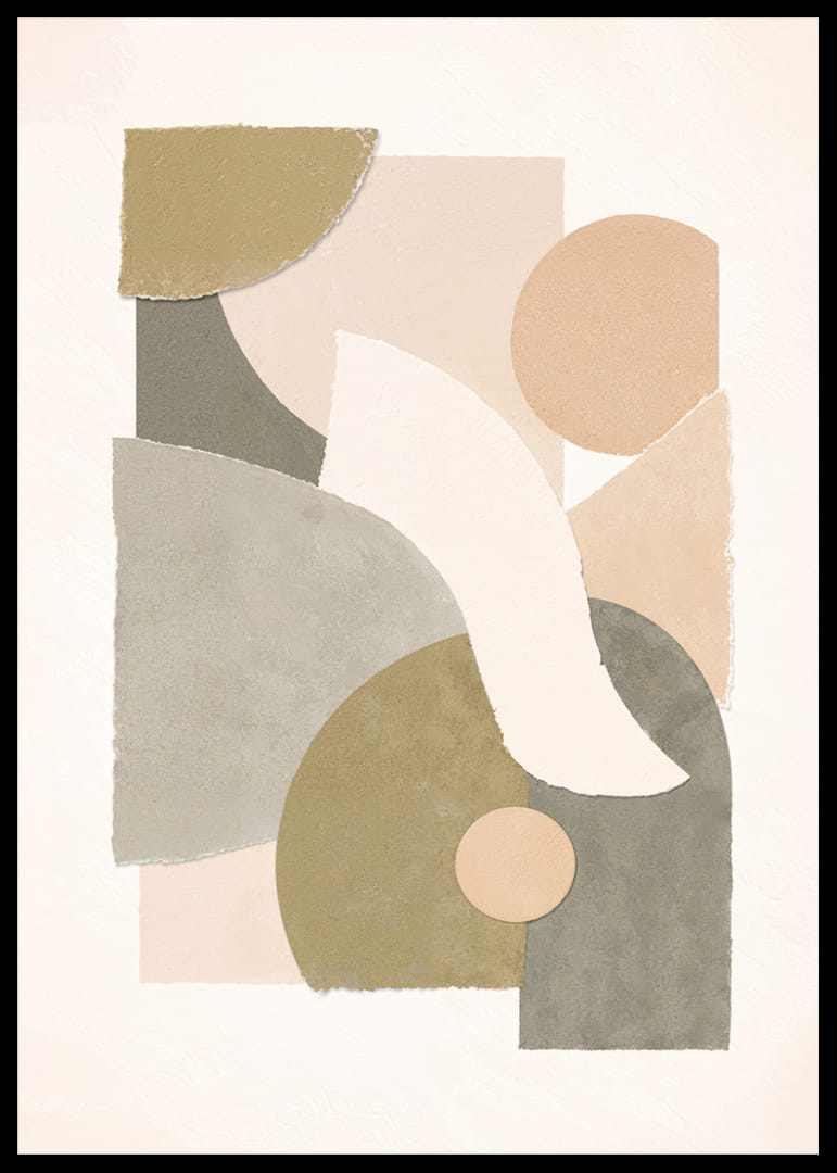 Bløde geometriske former i harmoniske jordfarver.-12