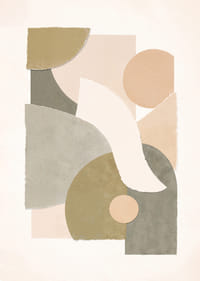 Bløde geometriske former i harmoniske jordfarver.-7