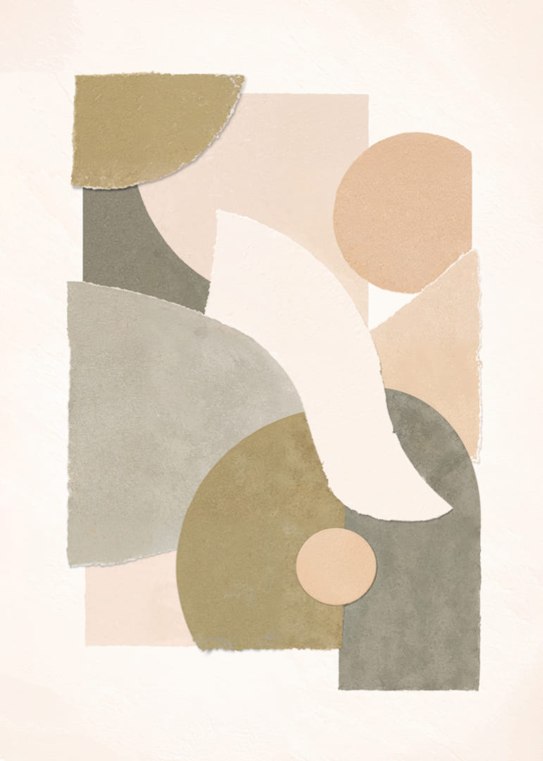 Bløde geometriske former i harmoniske jordfarver.-12