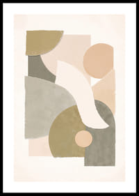 Bløde geometriske former i harmoniske jordfarver.-0