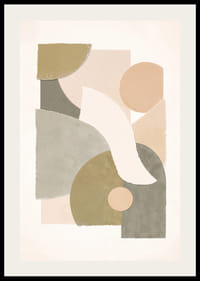 Bløde geometriske former i harmoniske jordfarver.-2