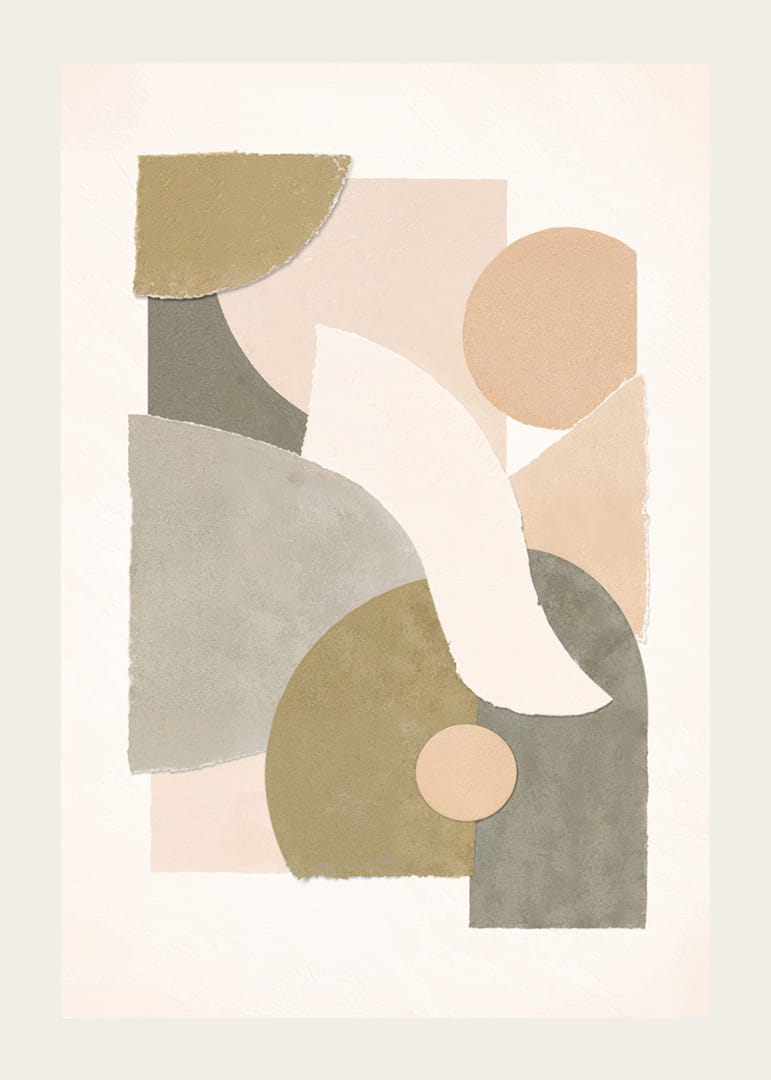 Bløde geometriske former i harmoniske jordfarver.-12
