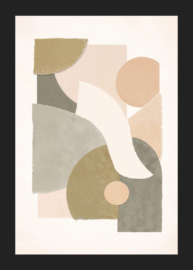 Bløde geometriske former i harmoniske jordfarver.-12
