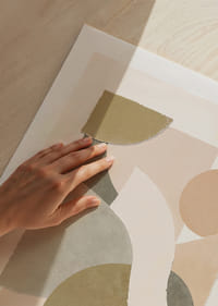 Bløde geometriske former i harmoniske jordfarver.-9