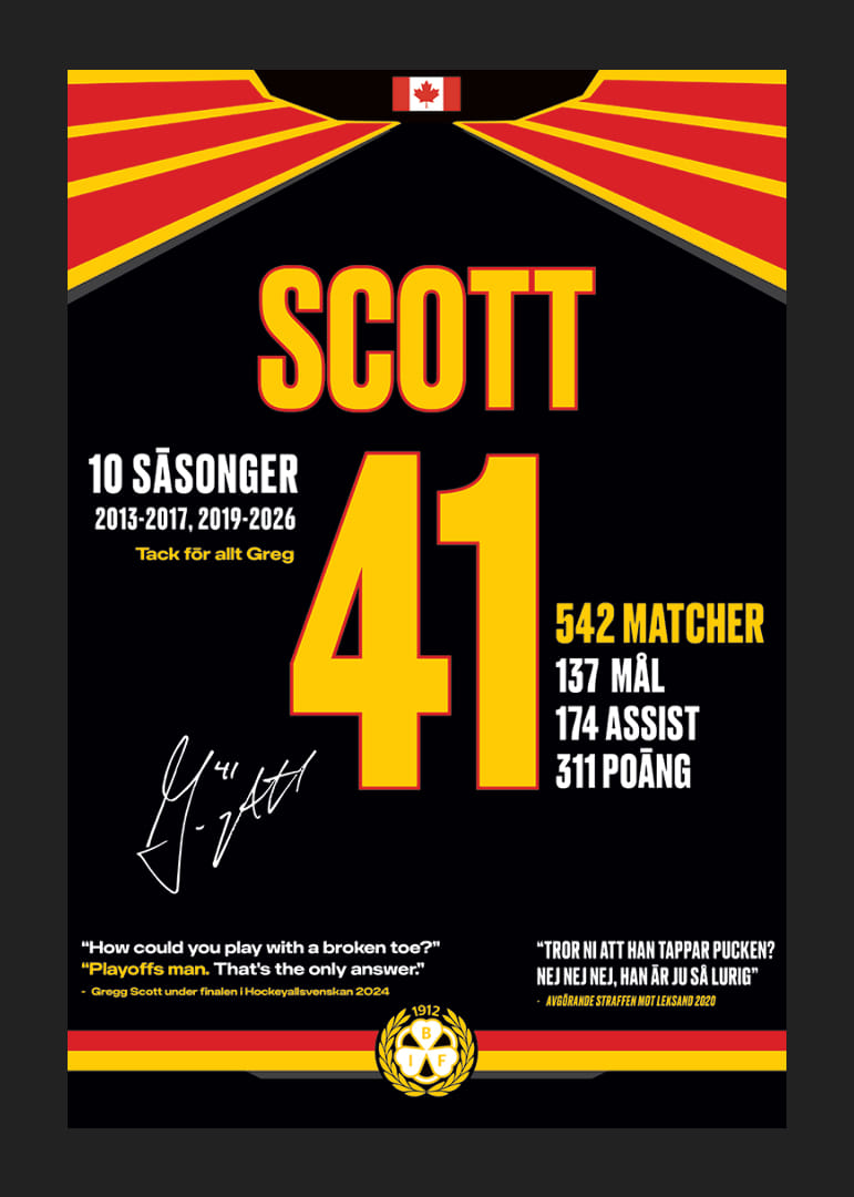 Greg Scott Avskedströja Brynäs IF 2026-12