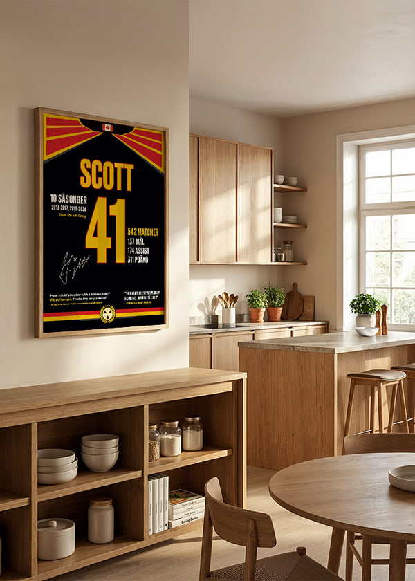 Poster Greg Scott Avskedströja Brynäs IF 2026 crossfade