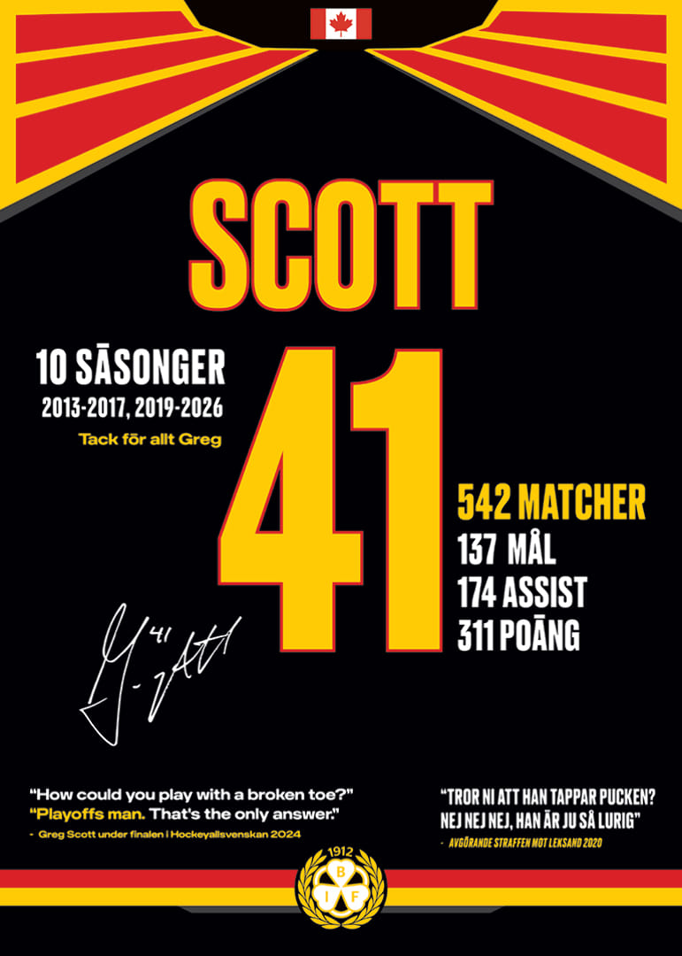 Greg Scott Avskedströja Brynäs IF 2026-12
