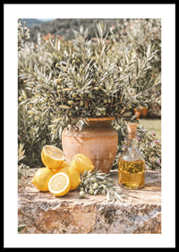 Sunny lemons and olives create Mediterranean dreams.-0