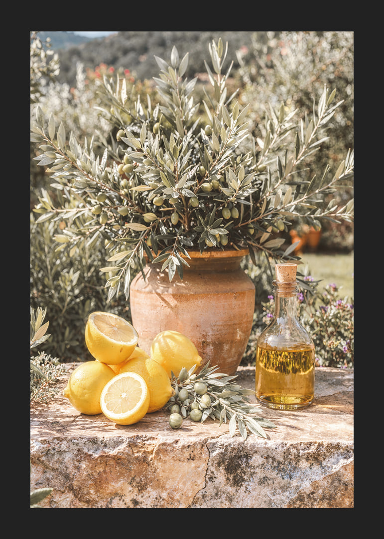 Sunny lemons and olives create Mediterranean dreams.-12