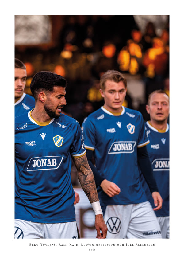 Poster Erko Tougjas, Rami Kaib, Ludvig Arvidsson och Joel Allansson Halmstad BK 2026