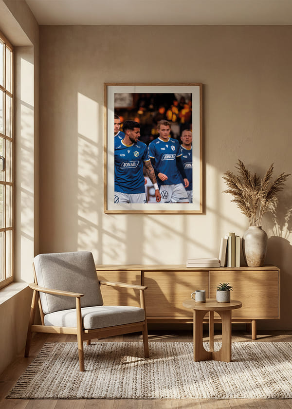 Poster Erko Tougjas, Rami Kaib, Ludvig Arvidsson och Joel Allansson Halmstad BK 2026 crossfade