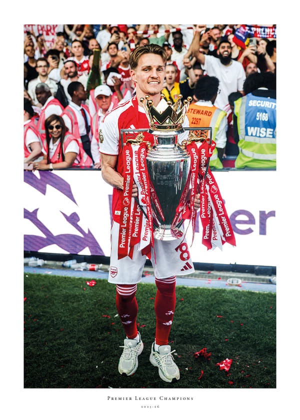 Affiche Arsenal Premier League Champions 2025-26 Martin Ødegaard No1