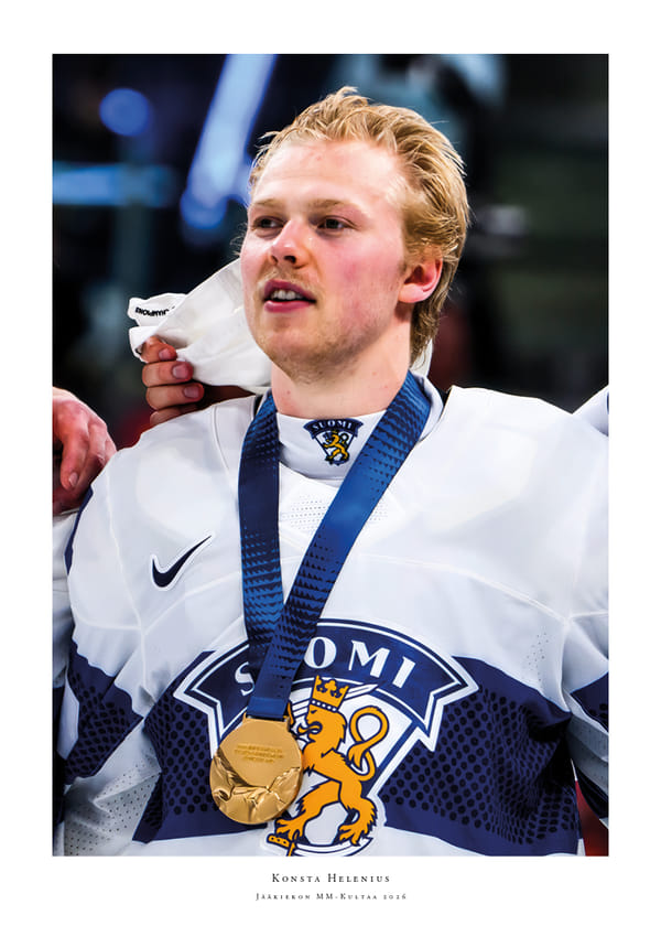 Juliste Konsta Helenius Jääkiekon MM-Kultaa 2026 Suomi