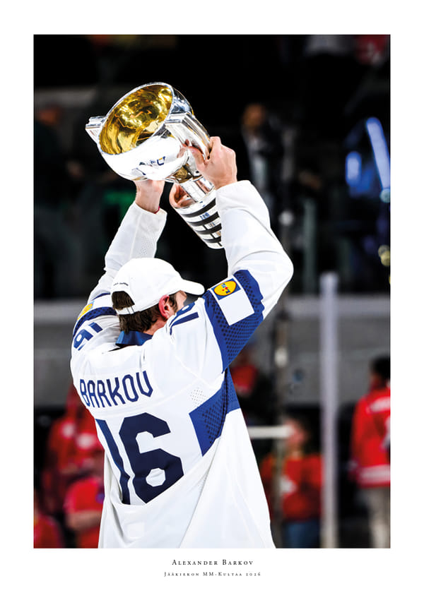 Juliste Alexander Barkov Jääkiekon MM-Kultaa 2026 Suomi