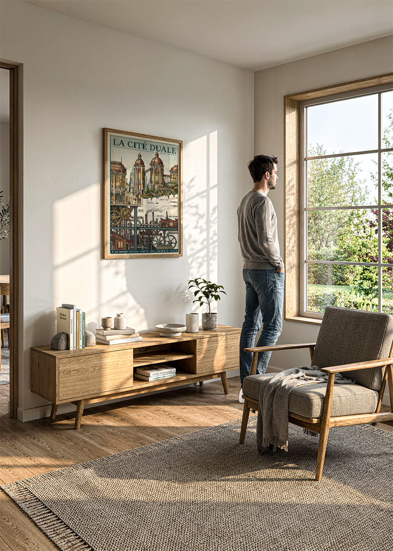 En fascinerande vision av en dubbelstad i detaljerad stil.-12