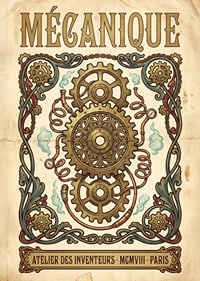 Ingewikkelde tandwielen in een historisch ontwerp fascineren de kijker.-1