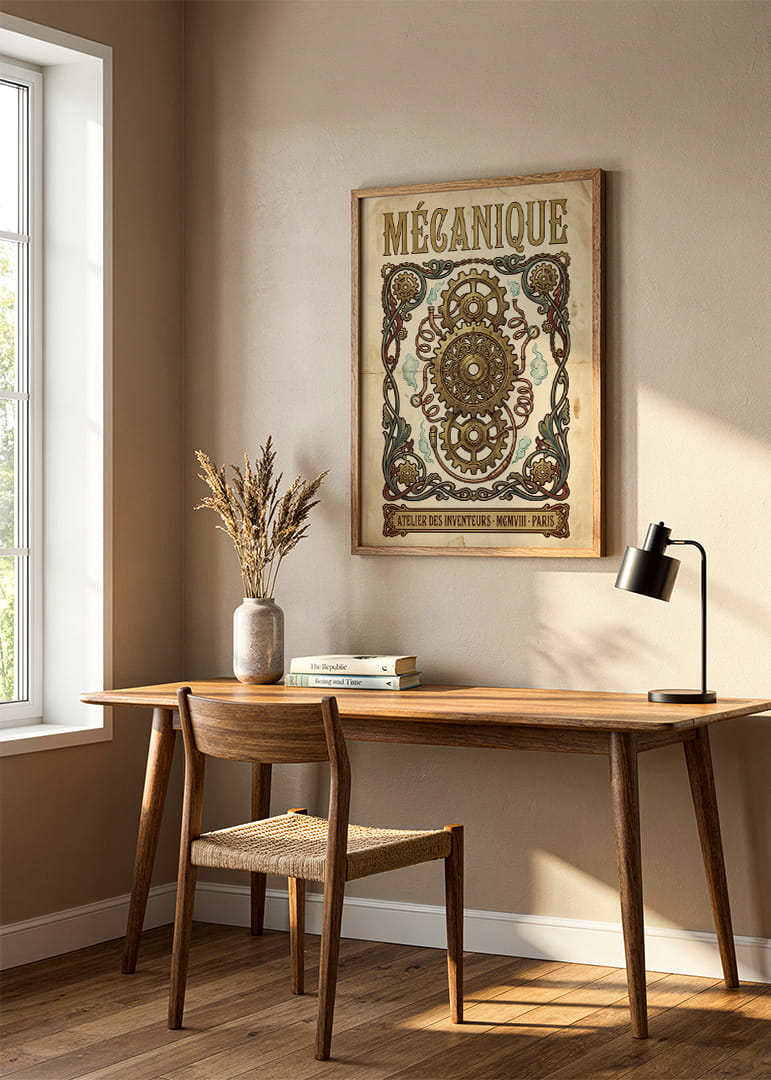 Intrikata kugghjul i en historisk design fascinerar åskådaren.-12