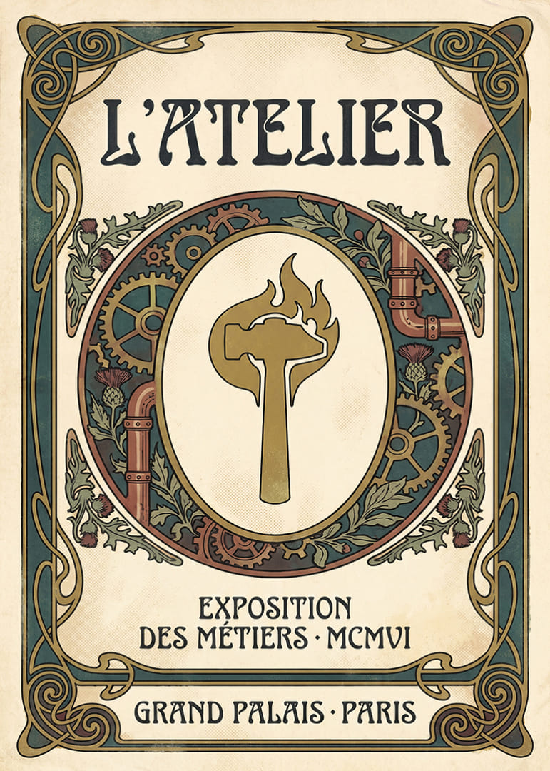 Elegant poster med vintagecharm och intrikata detaljer.-12