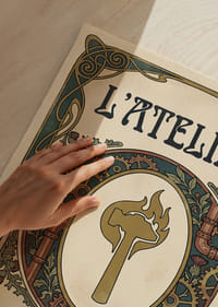 Elegant poster med vintagecharm och intrikata detaljer.-3
