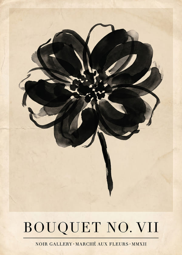 Poster Noir Floral Art