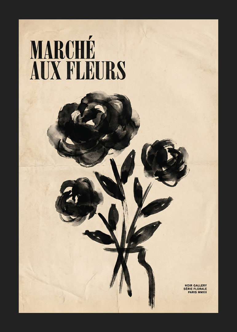 Artistic flowers in black and white add elegant charm.-12