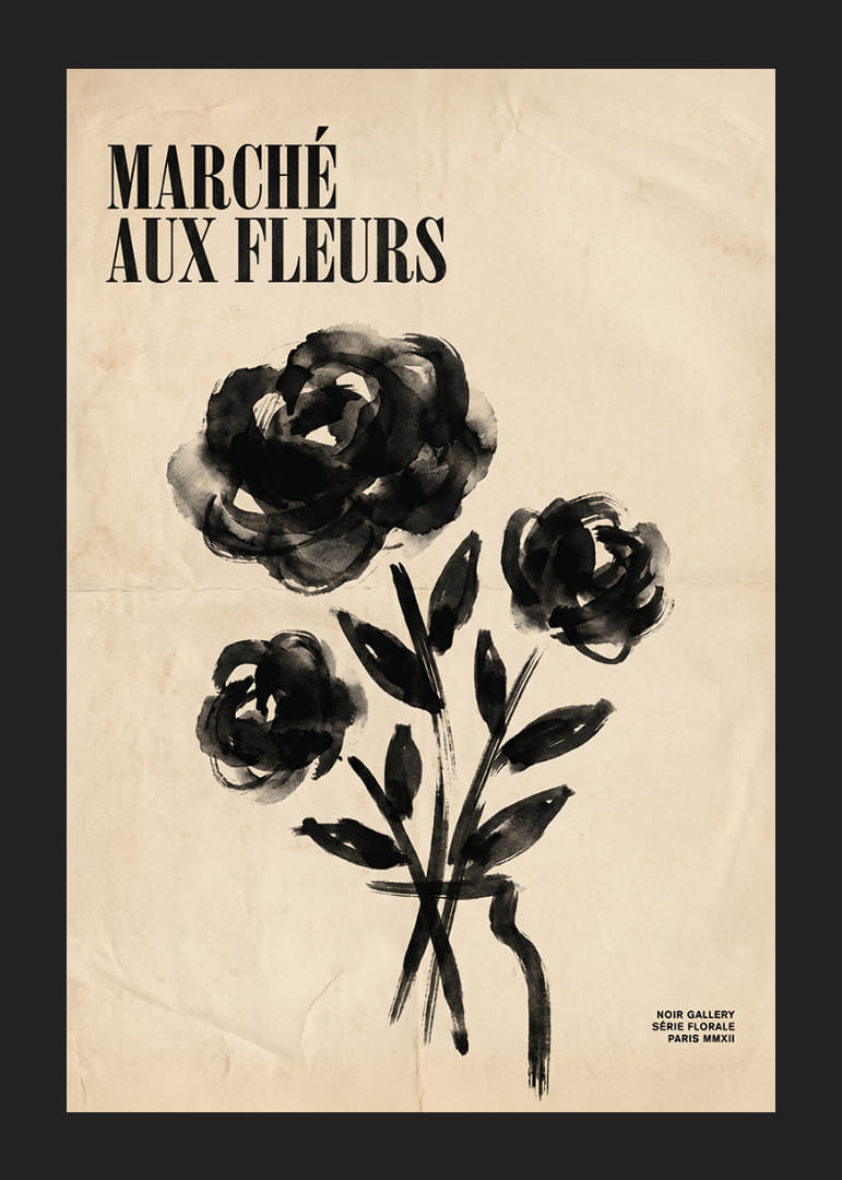 Artistieke bloemen in zwart-wit voegen een elegante charme toe.-12