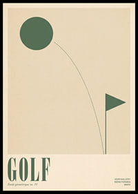 En minimalistisk golfposter med elegant geometri.-0