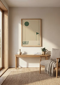 En minimalistisk golfposter med elegant geometri.-2