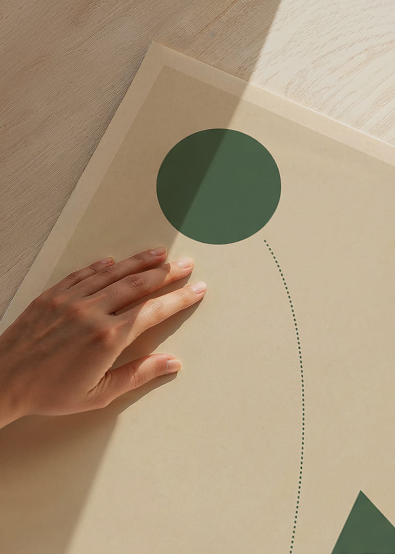 Een minimalistische golfposter met elegante geometrische vormen.-12