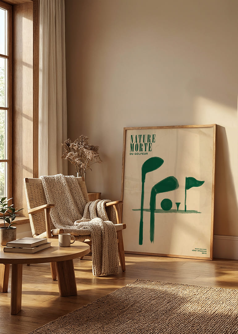 Een artistieke weergave van de essentie van golf in stijlvol groen.-12