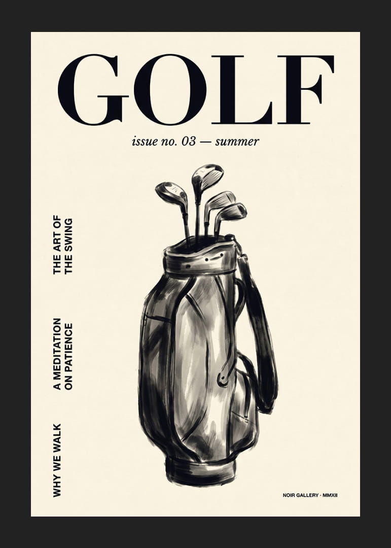 Elegantne poster, mis jäädvustab golfi rahu ja ilu.-12