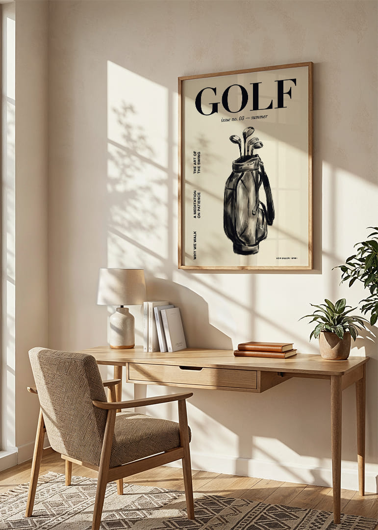 Elegantne poster, mis jäädvustab golfi rahu ja ilu.-12