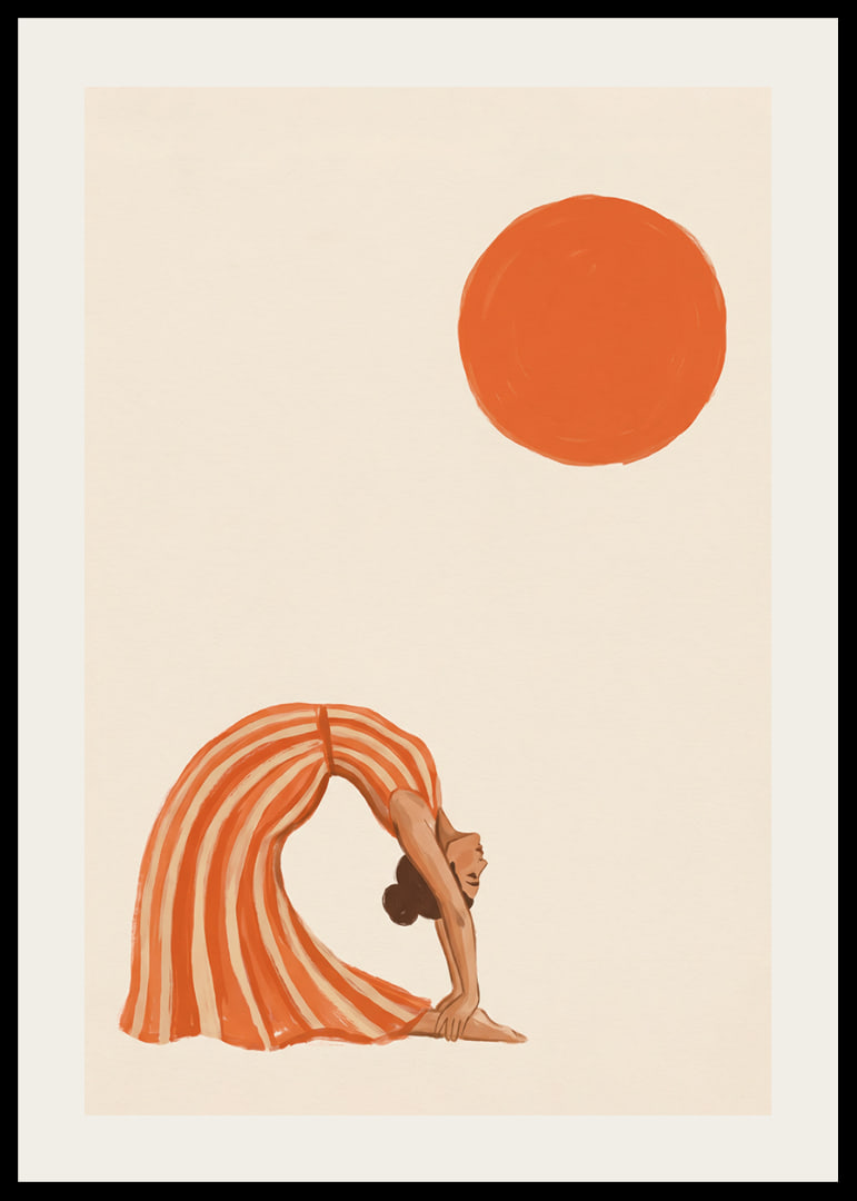 An elegant dance of strength and balance under a glowing sun.-12