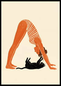 Een kat en een mens in een harmonieuze yogahouding.-6