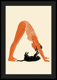 Een kat en een mens in een harmonieuze yogahouding.-4