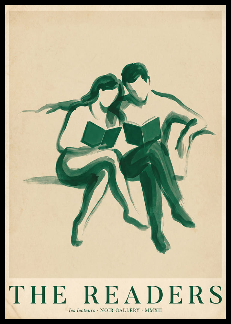 Una pareja en armonía lee junta con una elegancia atemporal.-12