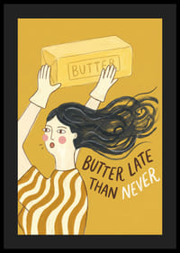 A playful illustration with a pun about butter.-4