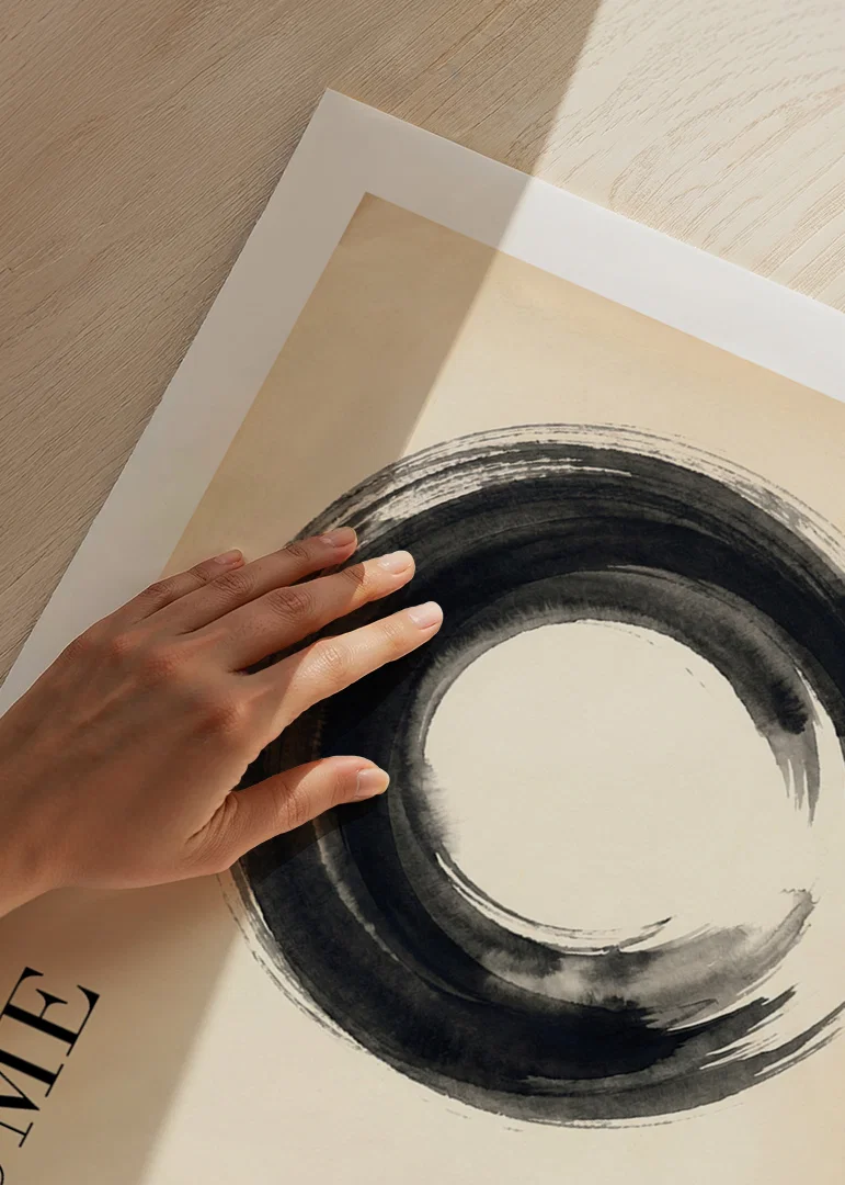 Elegant circle with subtle tones and calm atmosphere.-12