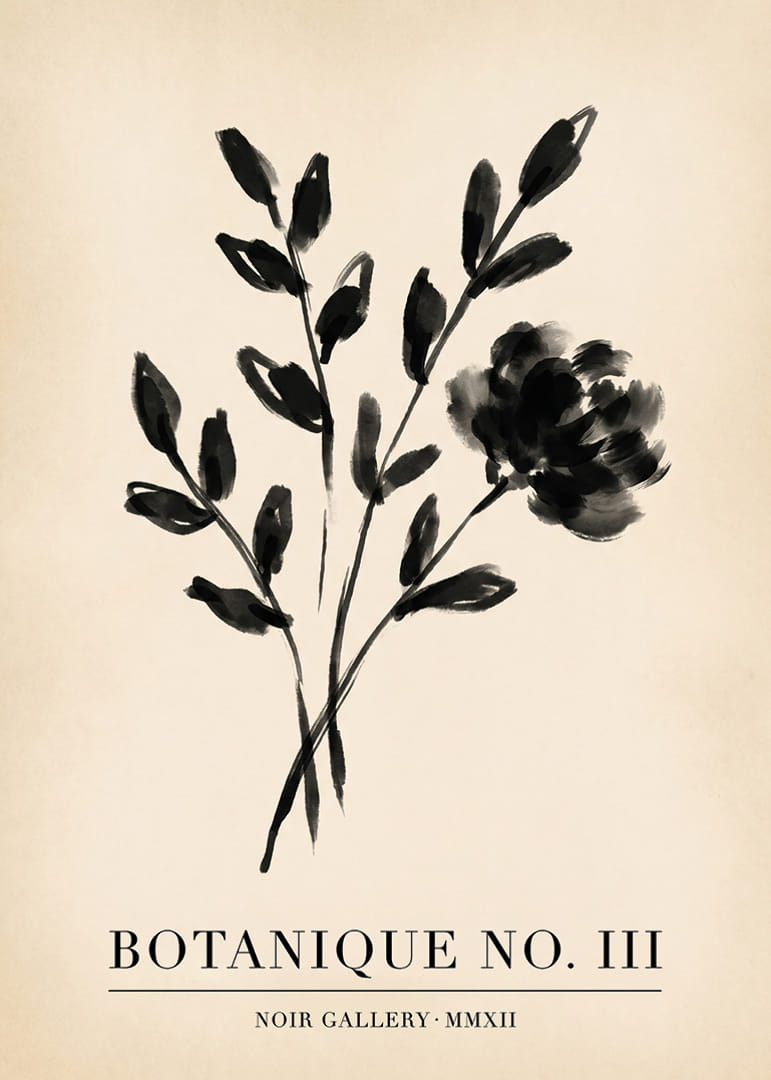 Elegantný kvetinový vzor v monochromatickom prevedení zachytáva krásu pokoja.-12