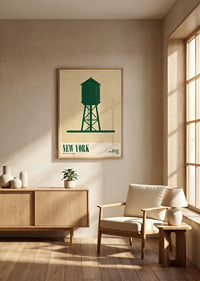A stylish water tank against a sun-bleached background.-2