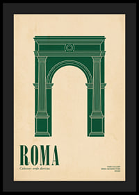A green Roman arch against a beige background exudes elegance.-4